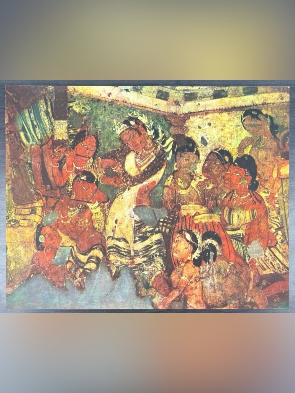 Dancing Girl Musicians Original Antique 50’s Vintage Fine Art INDIA Print Poster